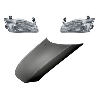 Replacement - 3-Piece Kit (Driver and Passenger Side Headlights, Hood Panel) (Standard Line)
