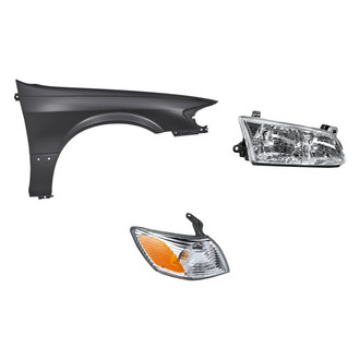Replacement - 3-Piece Kit (Passenger Side Headlight, Front Passenger Side Fender, Passenger Side Turn Signal/Corner Light) (Standard Line)