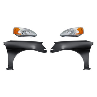 Replacement - 4-Piece Kit (Driver and Passenger Side Headlights, Driver and Passenger Side Fenders) (Standard Line)