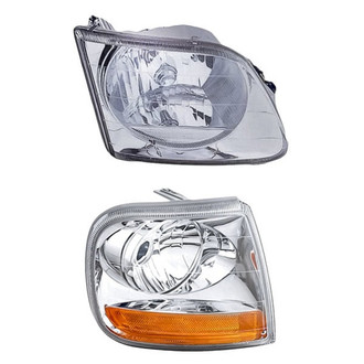 Replacement - 2-Piece Kit (Passenger Side Headlight, Passenger Side Turn Signal/Corner Light) (Standard Line)