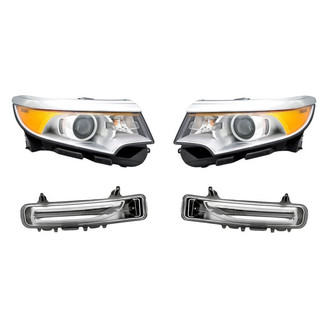 Replacement - 4-Piece Kit (Driver and Passenger Side Headlights, Driver and Passenger Side Turn Signal/Parking Lights) (Standard Line)