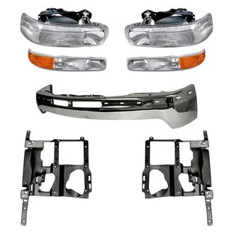 Replacement - 7-Piece Kit (Driver and Passenger Side Headlights, Front Bumper Face Bar, Driver Side and Passenger Side Headlight Support, Driver and Passenger Side Turn Signal/Parking Light) (Standard Line)