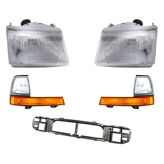 Replacement - 5-Piece Kit (Driver and Passenger Side Headlights, Driver and Passenger Side Turn Signal/Parking Lights, Header Panel) (Standard Line)