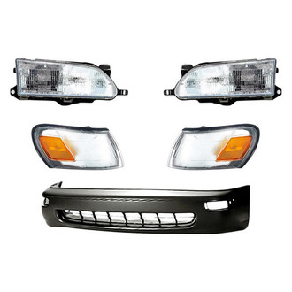 Replacement - 5-Piece Kit (Driver and Passenger Side Headlights, Front Bumper Cover, Driver and Passenger Side Turn Signal/Corner Lights) (Standard Line)