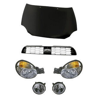 Replacement - 6-Piece Kit (Driver and Passenger Side Headlights, Grille, Driver and Passenger Side Fog Lights, Hood Panel) (Standard Line)