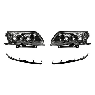 Replacement - 4-Piece Kit (Driver and Passenger Side Headlights, Driver and Passenger Side Headlight Bezel Covers) (Standard Line)