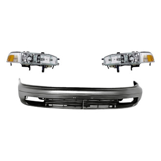 Replacement - 3-Piece Kit (Driver and Passenger Side Headlights, Front Bumper Cover) (Standard Line)
