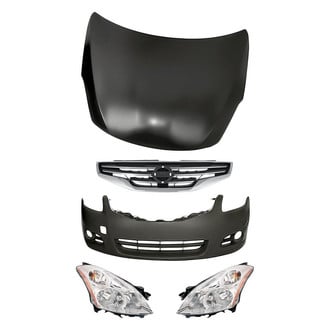 Replacement - 5-Piece Kit (Driver and Passenger Side Headlights, Front Bumper Cover, Grille, Hood Panel) (Standard Line)