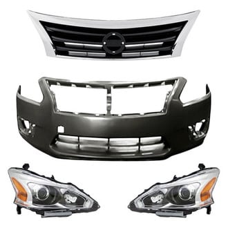 Replacement - 4-Piece Kit (Driver and Passenger Side Headlights, Front Bumper Cover, Grille) (Standard Line)