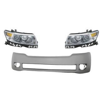 Replacement - 3-Piece Kit (Driver and Passenger Side Headlights, Front Bumper Cover) (Standard Line)