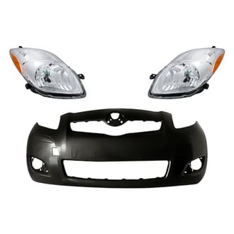 Replacement - 3-Piece Kit (Driver and Passenger Side Headlights, Front Bumper Cover) (Standard Line)