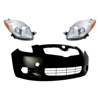 Replacement - 3-Piece Kit (Driver and Passenger Side Headlights, Front Bumper Cover) (Standard Line)