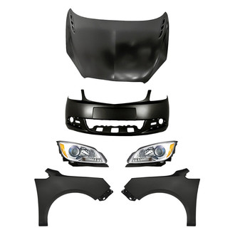 Replacement - 6-Piece Kit (Driver and Passenger Side Headlights, Front Bumper Cover, Driver and Passenger Side Fenders, Hood Panel) (Standard Line)