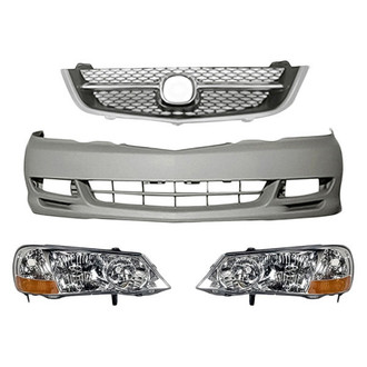 Replacement - 4-Piece Kit (Driver and Passenger Side Headlights, Front Bumper Cover, Grille) (Standard Line)