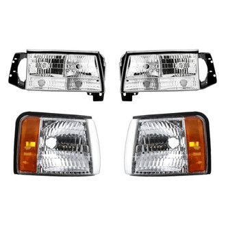 Replacement - 4-Piece Kit (Driver and Passenger Side Headlights, Driver and Passenger Side Turn Signal/Corner Lights) (Standard Line)