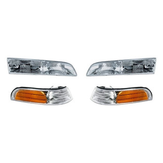 Replacement - 4-Piece Kit (Driver and Passenger Side Headlights, Driver and Passenger Side Turn Signal/Corner Lights) (Standard Line)