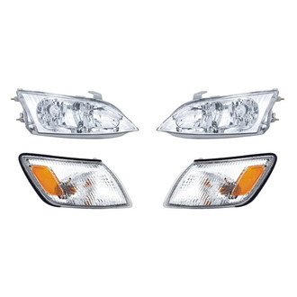 Replacement - 4-Piece Kit (Driver and Passenger Side Headlights, Driver and Passenger Side Turn Signal/Corner Lights) (Standard Line)