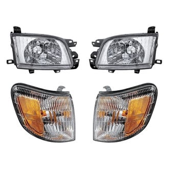Replacement - 4-Piece Kit (Driver and Passenger Side Headlights, Driver and Passenger Side Turn Signal/Corner Lights) (Standard Line)