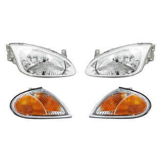 Replacement - 4-Piece Kit (Driver and Passenger Side Headlights, Driver and Passenger Side Turn Signal/Corner Lights) (Standard Line)