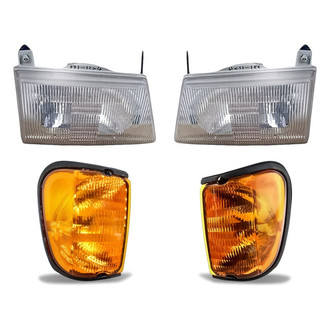 Replacement - 4-Piece Kit (Driver and Passenger Side Headlights, Driver and Passenger Side Turn Signal/Corner Lights) (Standard Line)