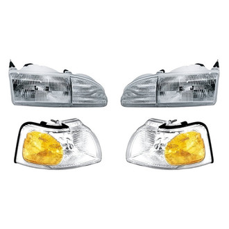 Replacement - 4-Piece Kit (Driver and Passenger Side Headlights, Driver and Passenger Side Turn Signal/Corner Lights) (Standard Line)