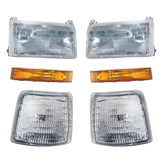 Replacement - 6-Piece Kit (Driver and Passenger Side Headlights, Driver and Passenger Side Turn Signal/Corner Lights, Driver and Passenger Side Turn Signal/Parking Lights) (Standard Line)