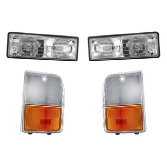 Replacement - 4-Piece Kit (Driver and Passenger Side Headlights, Driver and Passenger Side Turn Signal/Corner Lights) (Standard Line)