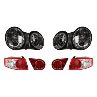 Replacement - 6-Piece Kit (Driver and Passenger Side Headlights, Driver and Passenger Side Tail Lights)