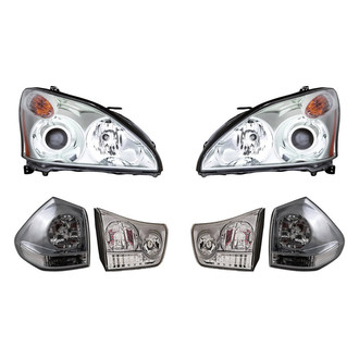 Replacement - 6-Piece Kit (Driver and Passenger Side Headlights, Driver and Passenger Side Tail Lights)