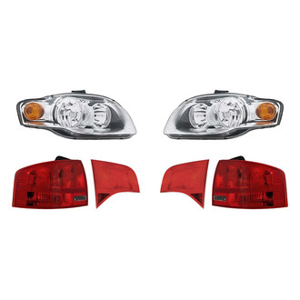 Replacement BNDL-276222 - 6-Piece Kit (Driver and Passenger Side Headlights, Driver and Passenger Side Tail Lights)