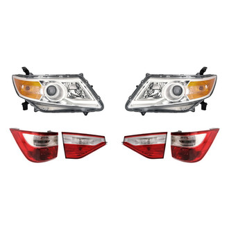 Replacement - 6-Piece Kit (Driver and Passenger Side Headlights, Driver and Passenger Side Tail Lights)