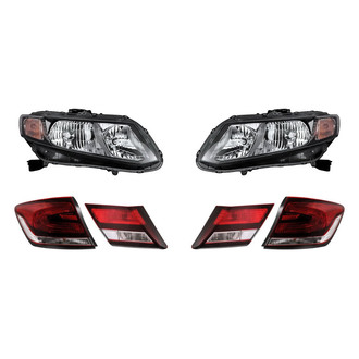Replacement - 6-Piece Kit (Driver and Passenger Side Headlights, Driver and Passenger Side Tail Lights)