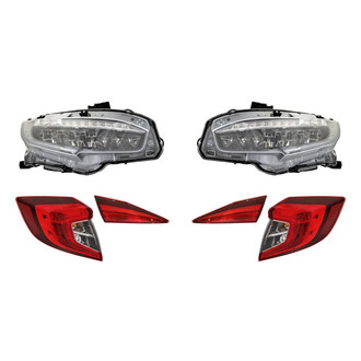 Replacement - 6-Piece Kit (Driver and Passenger Side Headlights, Driver and Passenger Side Tail Lights)