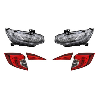 Replacement - 6-Piece Kit (Driver and Passenger Side Headlights, Driver and Passenger Side Tail Lights)