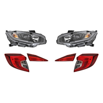 Replacement - 6-Piece Kit (Driver and Passenger Side Headlights, Driver and Passenger Side Tail Lights)