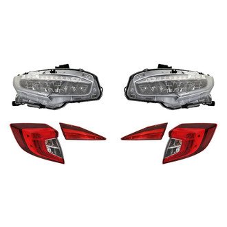 Replacement - 6-Piece Kit (Driver and Passenger Side Headlights, Driver and Passenger Side Tail Lights)