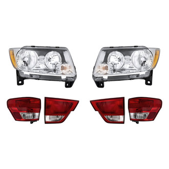 Replacement BNDL-276441 - 6-Piece Kit (Driver and Passenger Side Headlights, Driver and Passenger Side Tail Lights)