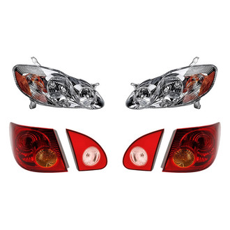 Replacement - 6-Piece Kit (Driver and Passenger Side Headlights, Driver and Passenger Side Tail Lights)