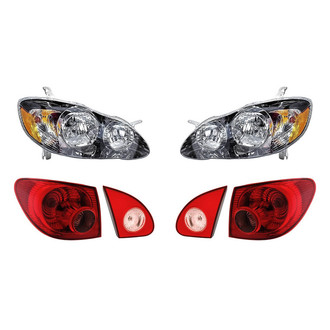 Replacement - 6-Piece Kit (Driver and Passenger Side Headlights, Driver and Passenger Side Tail Lights)