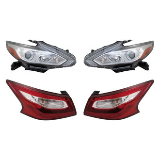 Replacement - 4-Piece Kit (Driver and Passenger Side Headlights, Driver and Passenger Side Outer Tail Lights)