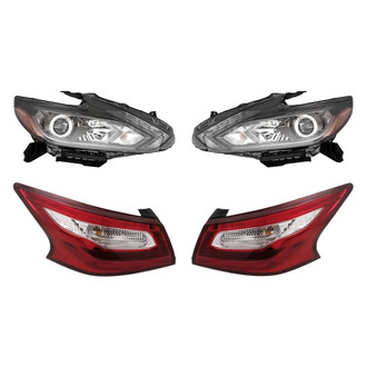 Replacement - 4-Piece Kit (Driver and Passenger Side Headlights, Driver and Passenger Side Outer Tail Lights)