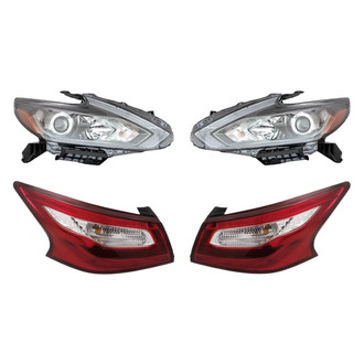 Replacement - 4-Piece Kit (Driver and Passenger Side Headlights, Driver and Passenger Side Outer Tail Lights)