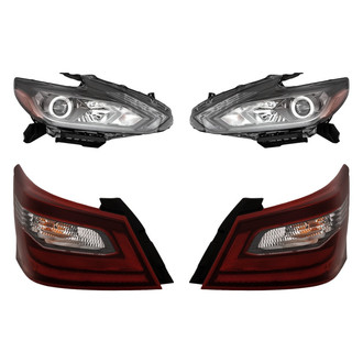 Replacement - 4-Piece Kit (Driver and Passenger Side Headlights, Driver and Passenger Side Outer Tail Lights)