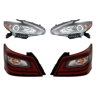 Replacement - 4-Piece Kit (Driver and Passenger Side Headlights, Driver and Passenger Side Outer Tail Lights)
