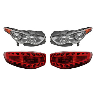 Replacement - 4-Piece Kit (Driver and Passenger Side Headlights, Driver and Passenger Side Outer Tail Lights)