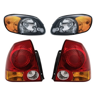 Replacement BNDL-277408 - 4-Piece Kit (Driver and Passenger Side Headlights, Driver and Passenger Side Tail Lights)
