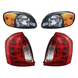 Replacement BNDL-277418 - 4-Piece Kit (Driver and Passenger Side Headlights, Driver and Passenger Side Tail Lights)