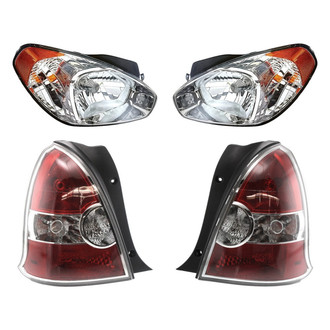 Replacement - 4-Piece Kit (Driver and Passenger Side Headlights, Driver and Passenger Side Tail Lights)