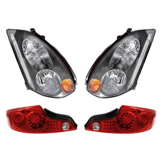 Replacement - 4-Piece Kit (Driver and Passenger Side Headlights, Driver and Passenger Side Tail Lights)