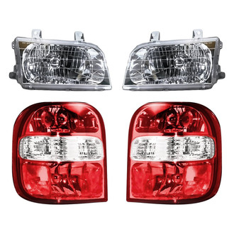 Replacement - 4-Piece Kit (Driver and Passenger Side Headlights, Driver and Passenger Side Tail Lights)